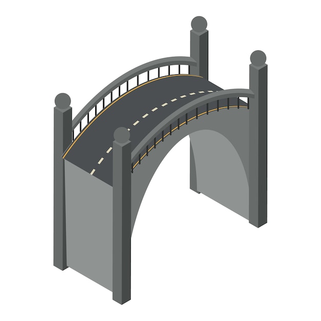 Icono de puente moderno Isométrico del icono de vector de puente moderno para diseño web aislado sobre fondo blanco
