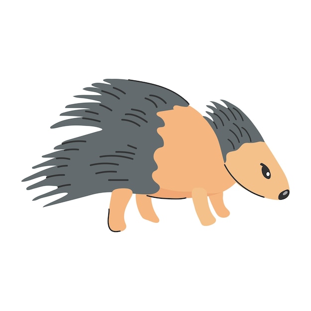 El icono del puercoespín es un avatar de clipart, el logotipo es una ilustración vectorial aislada.