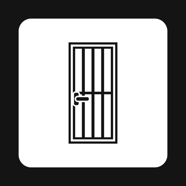 Icono de puerta de celosía en estilo simple aislado en fondo blanco Ilustración vectorial de símbolos interiores