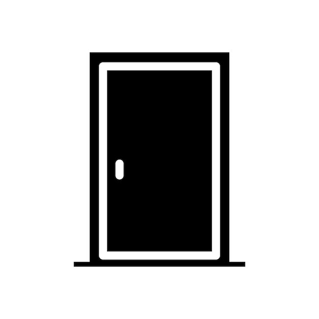 Icono de puerta cerrada aislado sobre fondo blanco