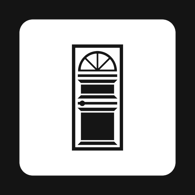 Icono de puerta de entrada de hierro en estilo simple aislado en fondo blanco Ilustración vectorial de símbolos interiores