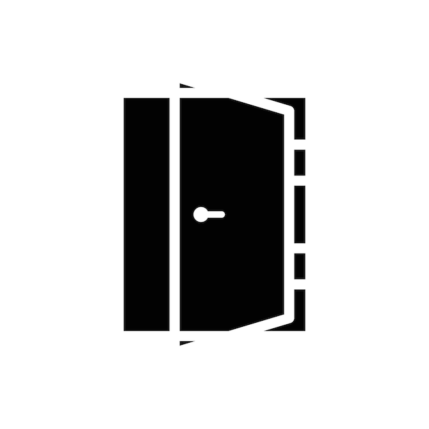 El icono de la puerta de entrada, el signo del logotipo, el contorno vectorial del conjunto