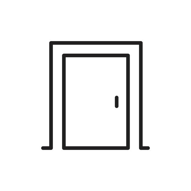 El icono de la puerta establece un signo de contorno