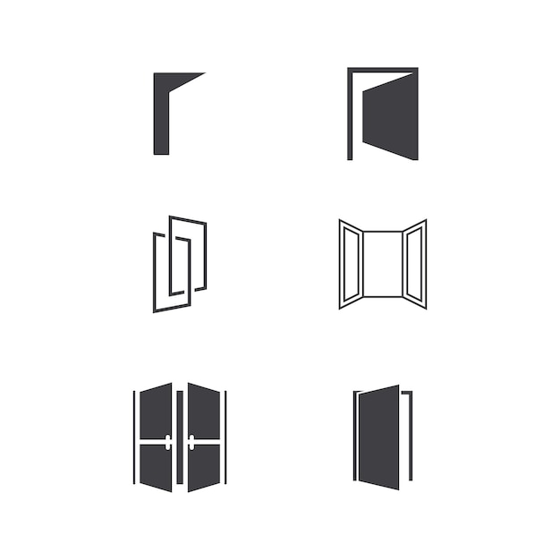Icono de puerta en estilo moderno y plano