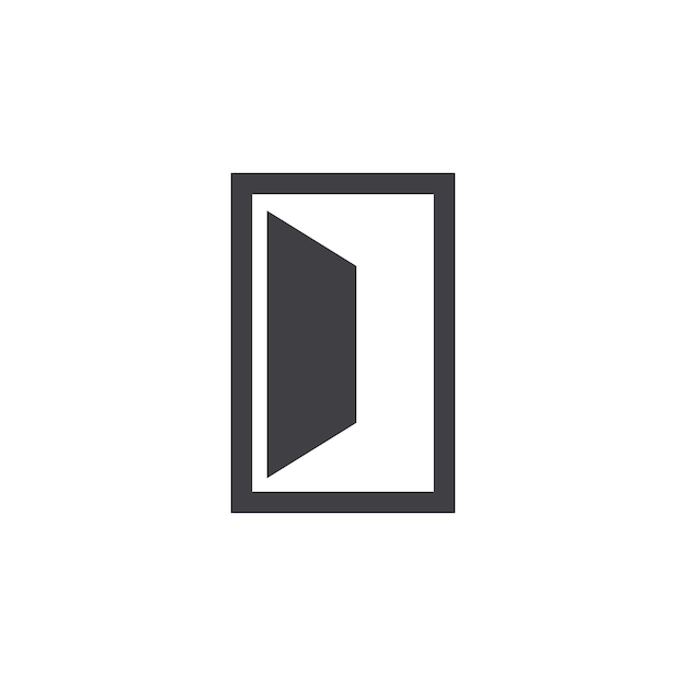 Icono de puerta en estilo moderno y plano