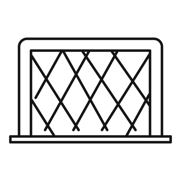 Icono de puerta de fútbol Icono de vector de puerta de fútbol de esquema para diseño web aislado sobre fondo blanco