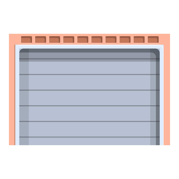 Icono de puerta inteligente de garaje Caricatura y plano de icono de vector de puerta inteligente de garaje para diseño web aislado sobre fondo blanco
