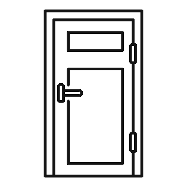 Icono de puerta interior Icono de vector de puerta interior de esquema para diseño web aislado sobre fondo blanco