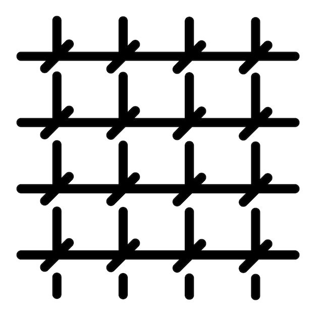 Icono de la puerta de la prisión Contorno del icono vectorial de la porta de la prisión Color plano aislado