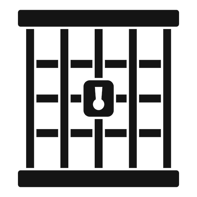 Icono de puerta de prisión Ilustración simple del icono de vector de puerta de prisión para diseño web aislado sobre fondo blanco