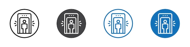 Icono de puerta de seguridad aislado en conjunto de vectores de fondo blanco