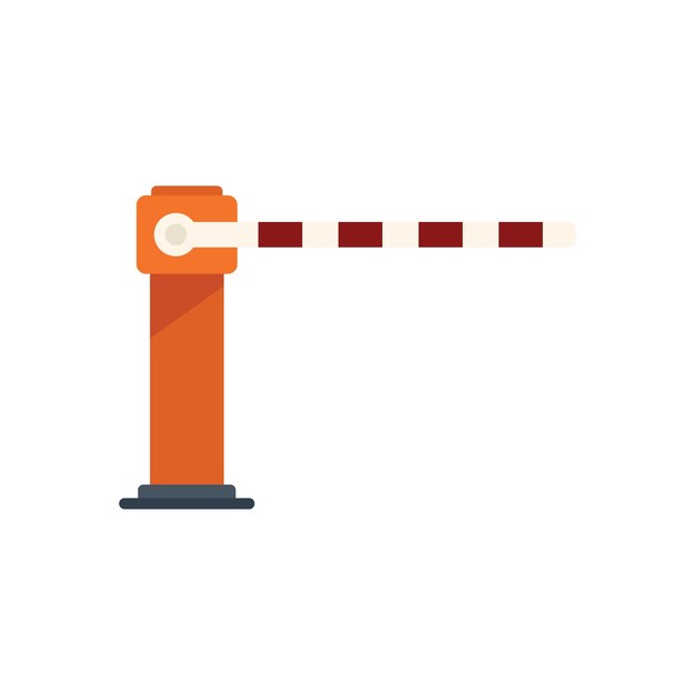 Icono de puerta de seguridad vector plano Señal de cruce Tren de carretera aislado