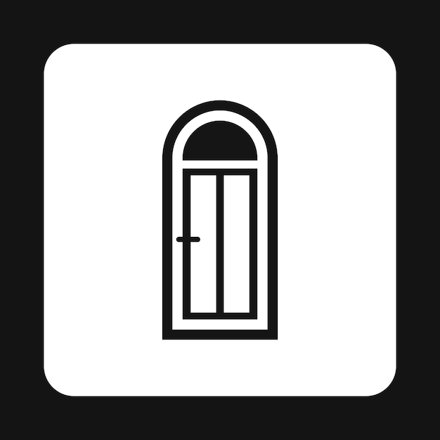Icono de puerta semicircular en estilo simple aislado en fondo blanco Ilustración vectorial de símbolos interiores