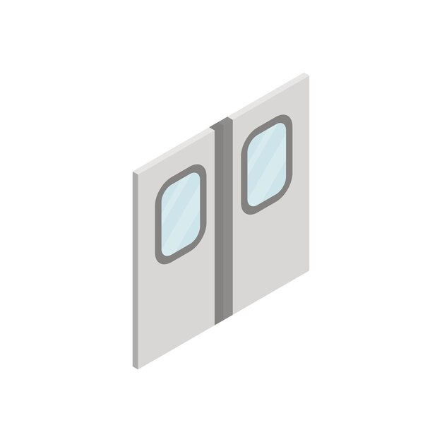 Icono de puertas de tren subterráneo en estilo isométrico 3d aislado sobre fondo blanco