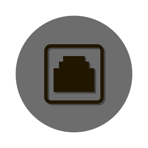 Icono de puerto de red simple vector aislado en blanco
