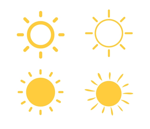 Icono de puesta de sol Icono plano de brillo Icono solar Círculo decorativo lleno Ilustración vectorial