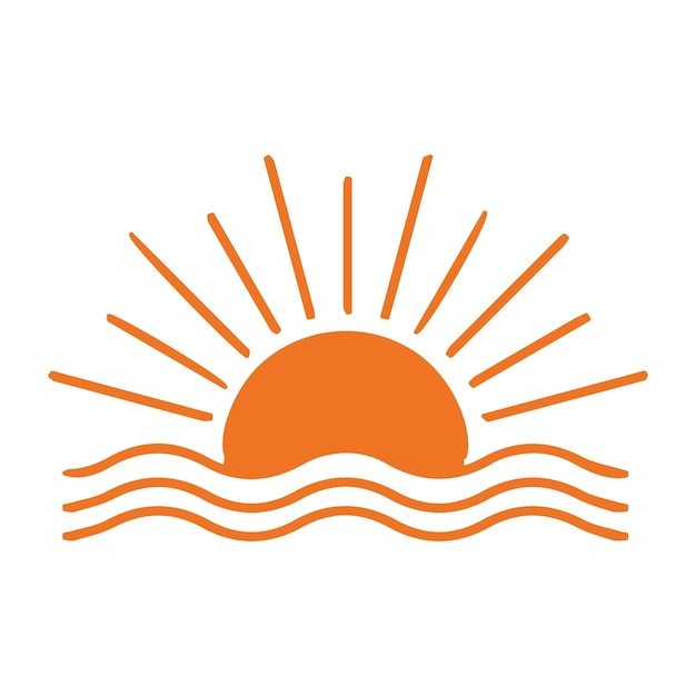 Vector icono de puesta de sol naranja