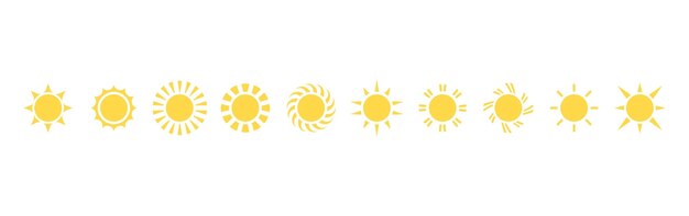 icono de puesta de sol vector de sol icono de salida de sol efecto de luz amarillo símbolo del sol vector de luz del sol sig