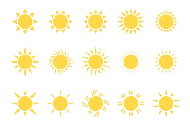 icono de puesta de sol vector de sol icono de salida de sol efecto de luz amarillo símbolo del sol vector de luz del sol sig