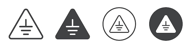Icono de puesta a tierra eléctrica Contorno del logotipo vectorial