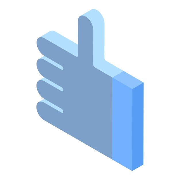 Icono de pulgar hacia arriba Isométrico del icono de vector de pulgar hacia arriba para diseño web aislado sobre fondo blanco