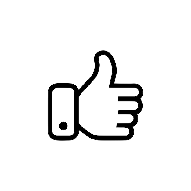 Icono de pulgar hacia arriba Negro Icono de Pulgar hacia arriba en fondo blanco Ilustración vectorial