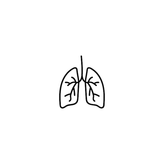 Icono de los pulmones dibujado a mano icono de garabateo sencillo
