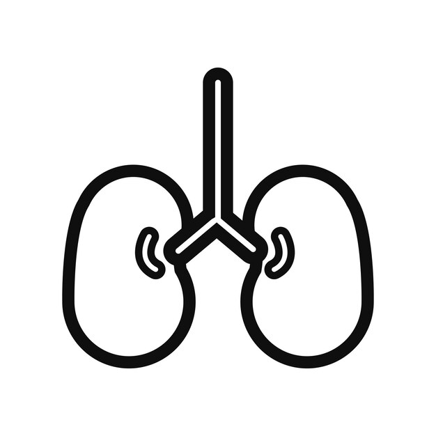 Ícono de pulmones humanos sanos del vector Ilustración vectorial dibujada a mano