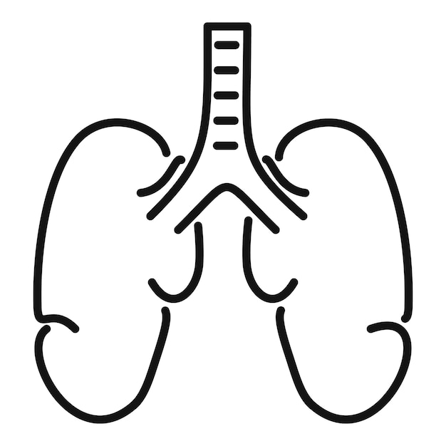 Icono de pulmones sanos Contorno de pulmones sanos icono vectoriales para diseño web aislado sobre fondo blanco