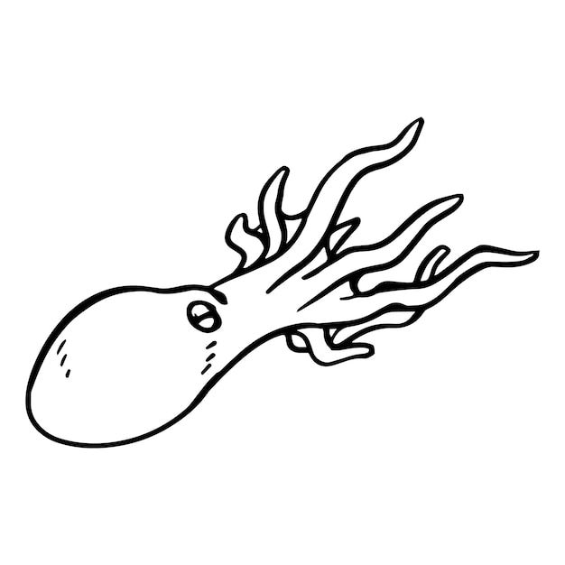 Icono de pulpo dibujado a mano ilustración vectorial criatura marina molusco de ocho extremidades