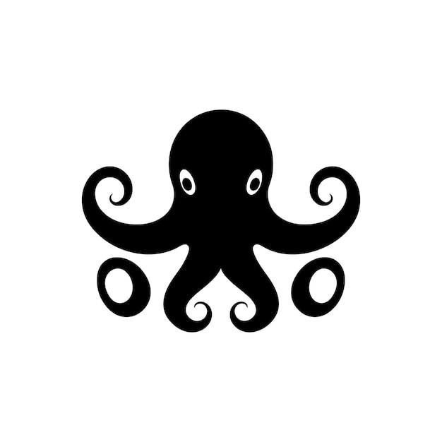 Vector icono de pulpo en fondo blanco ilustración vectorial simple