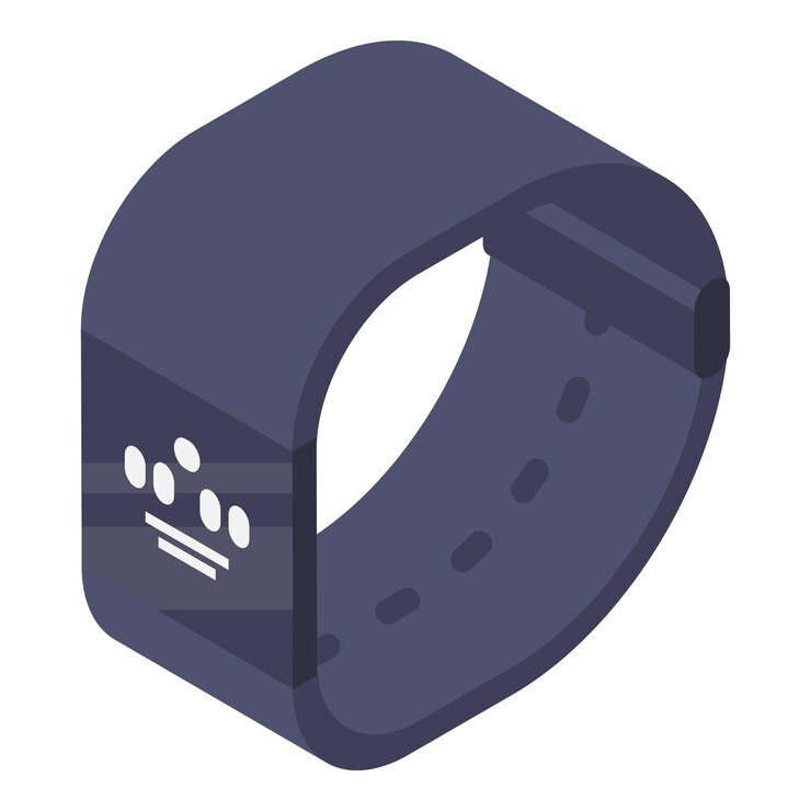 Vector icono de pulsera de contador de pasos isométrico de icono de vector de pulsera de contador de pasos para diseño web aislado sobre fondo blanco