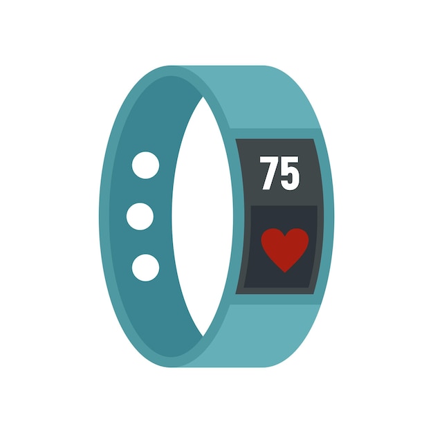 Icono de pulsera de fitness Ilustración plana del icono de vector de pulsera de fitness aislado sobre fondo blanco