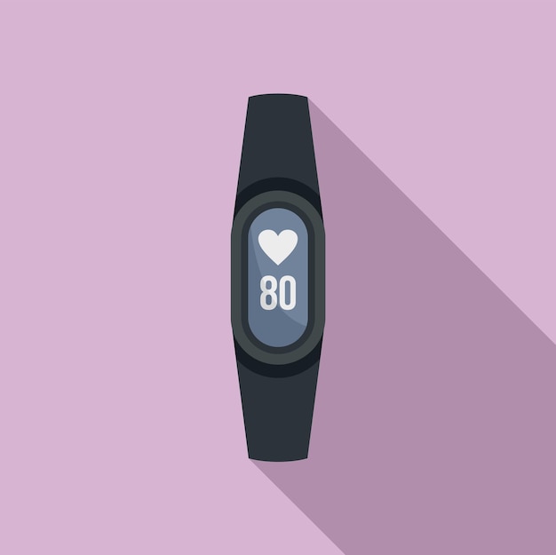 Icono de pulsera de fitness ilustración plana del icono de vector de pulsera de fitness para diseño web