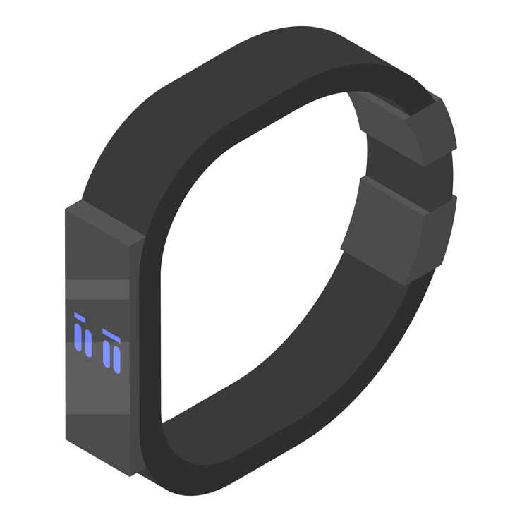 Vector icono de pulsera inteligente de pulso isométrico de icono de vector de pulsera inteligente de pulso para diseño web aislado sobre fondo blanco