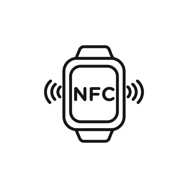 Icono de pulsera NFC conectado Vector plano aislado en el contorno