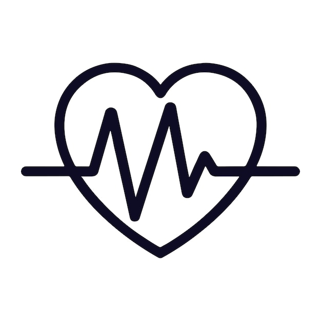 Ícono del pulso cardíaco y del contorno de la forma del corazón