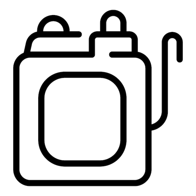 El icono del pulverizador de insecticidas es el vector del contorno del tanque de pulverización de la mochila.