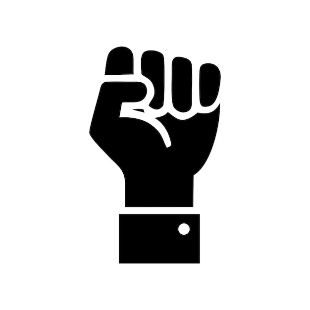 Icono del puño levantado símbolo de victoria fuerza y solidaridad Empoderar coraje concepto de poder fuerte