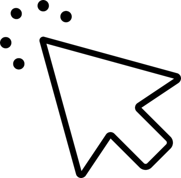 Icono del puntero del cursor del ratón aislado Ilustración vectorial