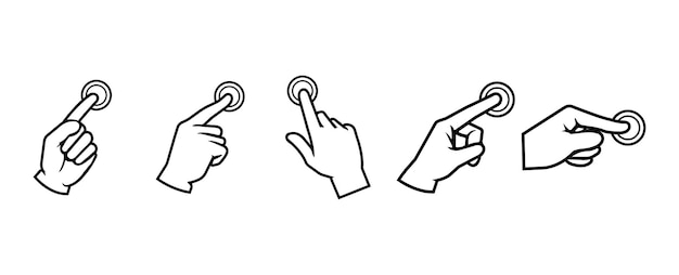 Icono del puntero de la mano los puntos del dedo las manos los gestos vector