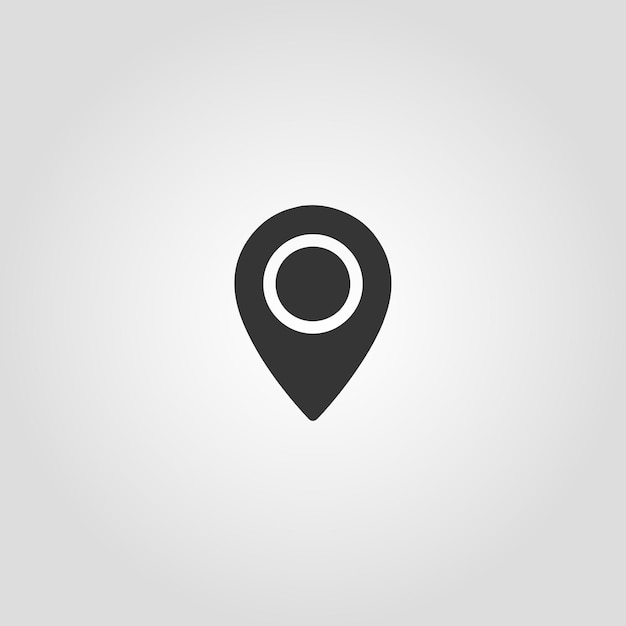 Icono de puntero de mapa vector Símbolo de ubicación GPS Estilo de diseño de glifo plano EPS 10