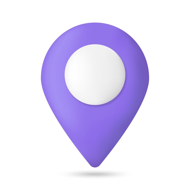 Icono de puntero de pin de mapa 3d realista