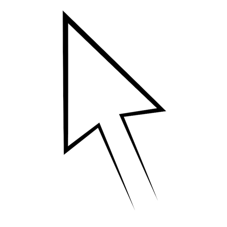 Vector icono puntero del ratón cursor vector flecha computadora punto línea punta de flecha