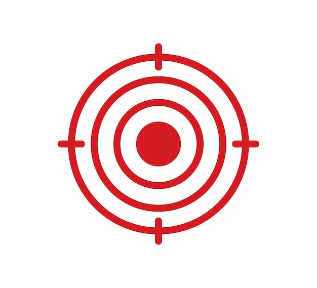 Icono de punto de dolor Marca de círculo rojo de dolor Símbolo de punto de destino para diseño médico Concepto asesino para dolores de cabeza dolores abdominales Trazo editable Ilustración vectorial aislada sobre fondo blanco