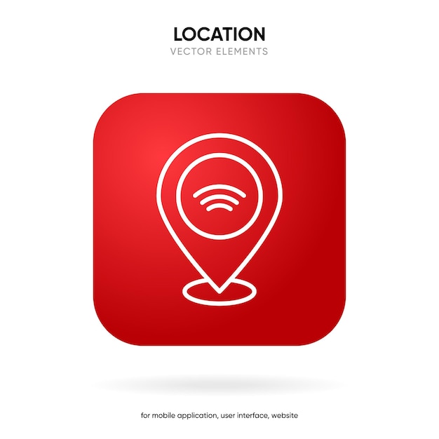 Icono de punto de pin de destino 3d mapa rojo icono de puntero de ubicación signo de símbolo marcador gps con blanco aislado