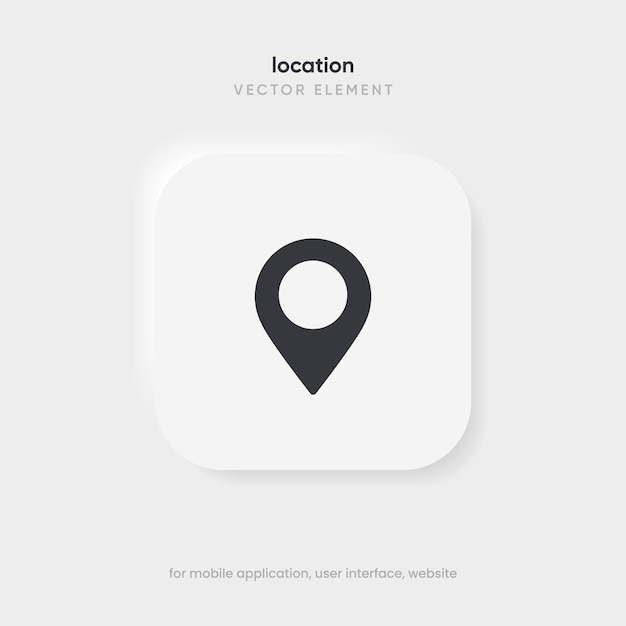 Ícono del punto de pin de destino Ícono del puntero de ubicación del mapa rojo Símbolo del signo del marcador GPS con respaldo blanco aislado