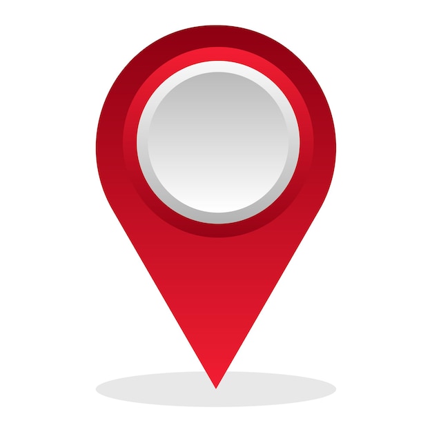 Icono de punto de pin vectorial con símbolo de puntero de ubicación de mapa rojo aislado sobre fondo blanco