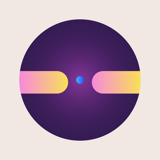 Icono de punto redondo Elemento de círculo Forma Gradiente Textura etiqueta Símbolo del logotipo Arte abstracto nostálgico moderno