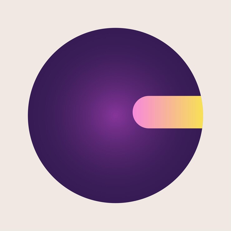 Vector icono de punto redondo elemento de círculo forma gradiente textura etiqueta símbolo del logotipo arte abstracto nostálgico moderno